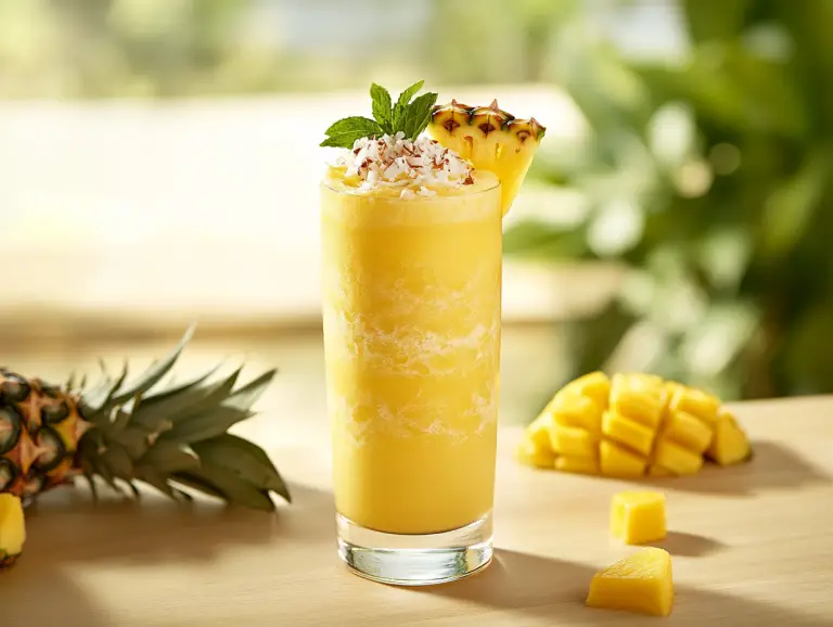 Frozen Pineapple Mango Cooler: A Tropical Escape in Every Sip