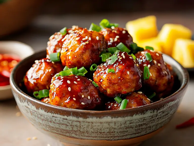 Easy Spicy Pineapple Meatballs Recipe